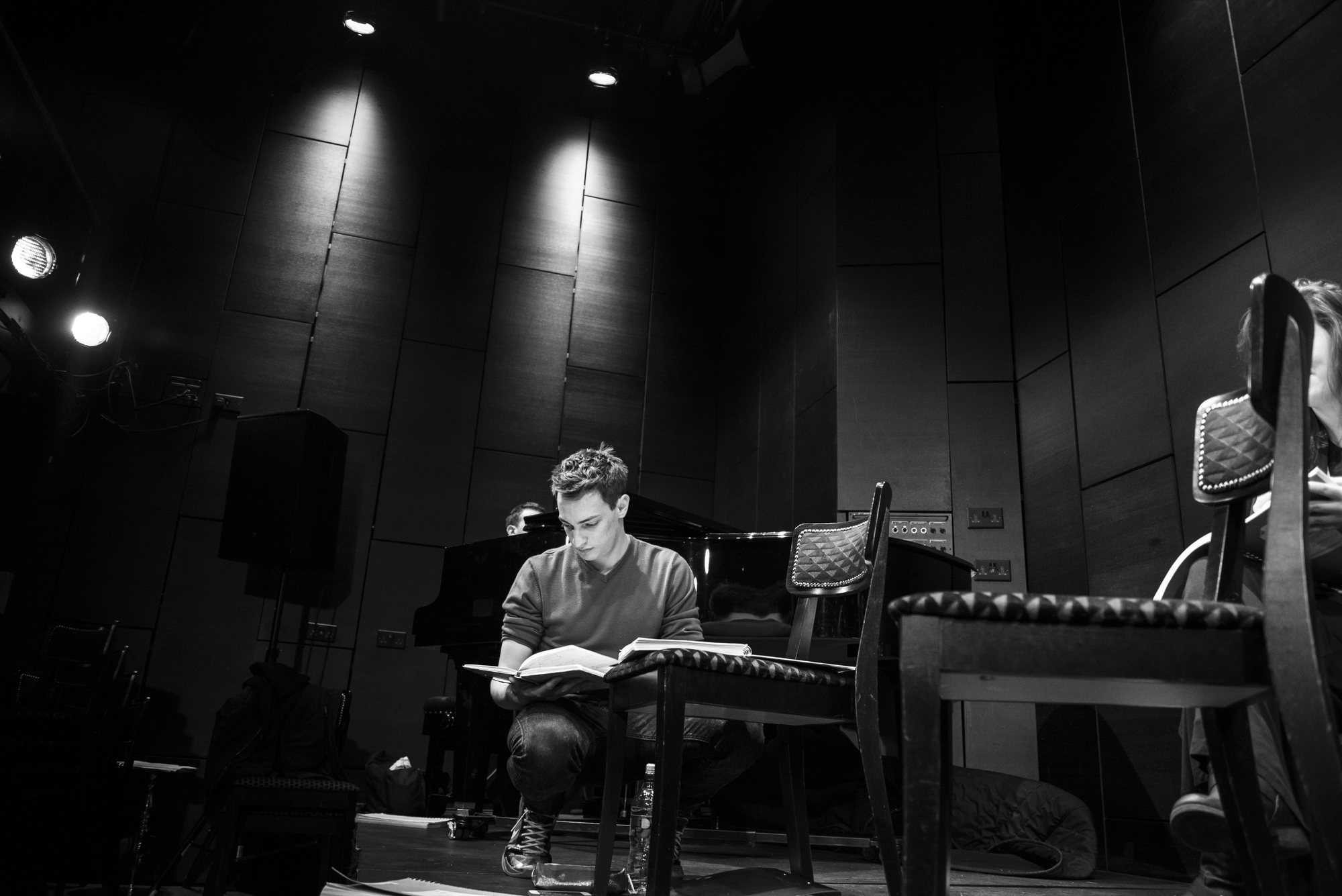 At the piano with the score