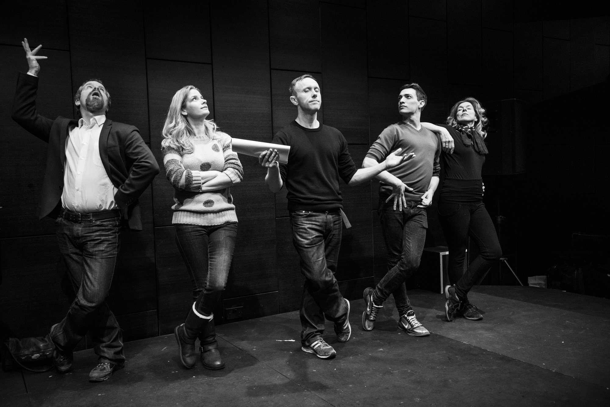 Rehearsing with the company